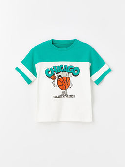 Bisiklet Yaka K?sa Kollu Bask?l? Erkek Bebek Ti??rt ve ?ort 2li Tak?m - Waikiki фото 2