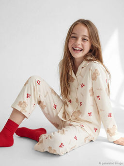 G?mlek Yaka K?z ?ocuk Pijama Tak?m?