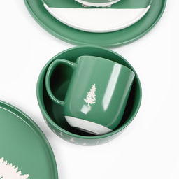 Кружка керамическая новогодняя Зимний лес, 400 мл, ручная работа