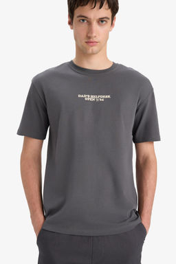 %100 Pamuk Boxy Fit Bisiklet Yaka K_sa Kollu Ti__rt - Defacto фото 4