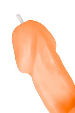 Свеча Pecado BDSM Пенис средний, оранжевая, 47 гр.