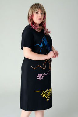 Арт. 4156 Туника женская 52-60 (5 шт) Цвет:черный - Калинка фото 4