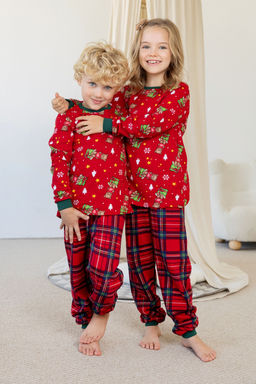 Новогодняя  - детская пижама теплая
