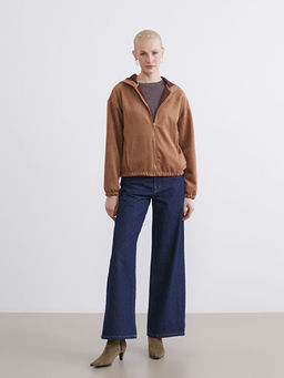 Kap??onlu S?et G?r?n?ml? Kad?n Fermuarl? Sweatshirt