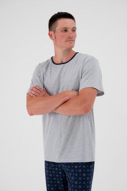 Пижама мужская из футболки с коротким рукавом и брюк из кулирки Генри синий - Амадэль фото 8