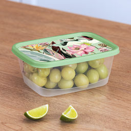 Цена за 2 шт. Контейнер для продуктов прямоугольный 1,5л с декором (зеленый) 222132218/08