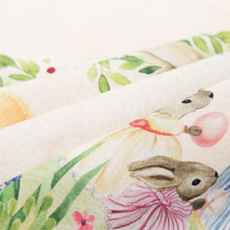 Скатерть «Этель. Акварельные зайцы», 180×147 см, 100% хлопок, саржа 190 г/м²