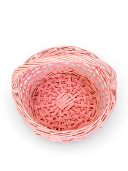 Корзина плетёная для хранения Vite, с ручкой, розовая, набор 2 шт.