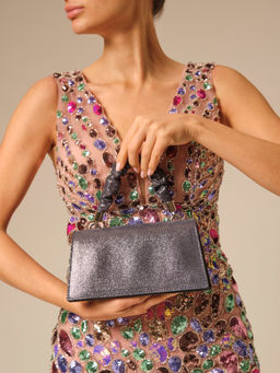 Сумка замшевая Deboro 30715 синее серебро