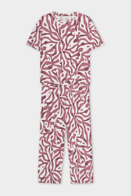 ЕП 20204/анималистичный орнамент(дикий имбирь) пижама жен (фуфайка,брюки)