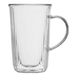 Кружка стеклянная для чая Walmer Riffle с двойными стенками, 0.35 л, цвет прозрачный  фото 2