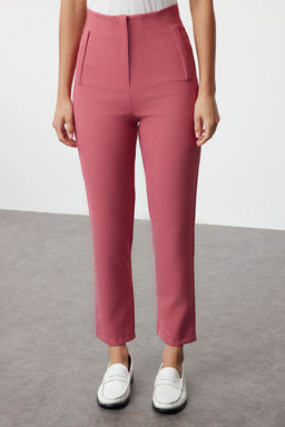 Gul Kurusu Cigarette Kal?p Pensli Yuksek Bel Bilek Boy Dokuma Kumas Pantolon TWOSS20PL0515