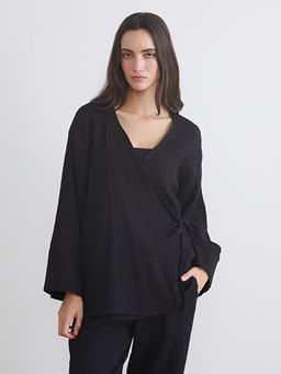 Kruvaze Yaka Dokulu Kad?n Kimono