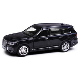 Машина металл Аурус Комендант 12,5 см, (двери, багаж, черный) инерц, в коробке