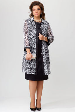 Кардиган FITA 20255 черно-белый