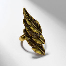 Цена за 2 шт. Кольцо «Листья» трио, цвет чернёное золото, 17 размер