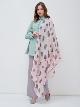 ХЛОПОК ВИСКОЗА Большой, мягкий, двусторонний палантин c принтом.