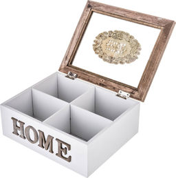 ШКАТУЛКА ДЛЯ ЧАЯ С 4 СЕКЦИЯМИ КОЛЛЕКЦИЯ HOME 20*17*8 СМ - Lefard фото 3