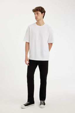 Джинсовые брюки Sergio Regular Fit Normal Mold с нормальной талией и зауженными штанинами - Defacto фото 4