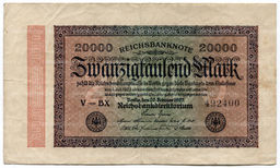 Банкнота 20000 марок 1923 года Германия