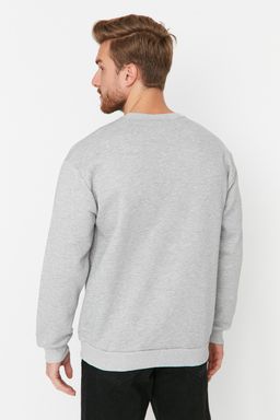 TRENDYOL MAN Lacivert Oversize/Genis Kesim Slogan Bask?l? Ici Polarl?/S?cak Tutan Sweatshirt TMNAW23SW00478 - Trendyolmilla фото 5
