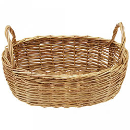 Корзинка плетеная №2 34х25х10см, овальная, глубокая, дно и стенки из ивовой лозы, с ручками, ручное плетение (Россия) - Домашняя мода фото 2