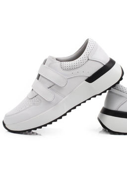 03-YG452-1 WHITE Кроссовки женские (натуральная кожа)