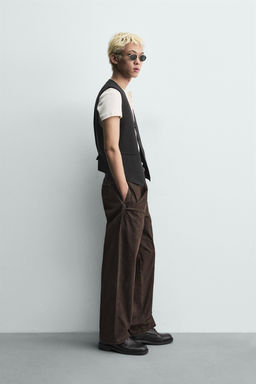 PANTAL?N RELAXED FIT BOLSILLO PETO / Marr?n - Zara фото 4