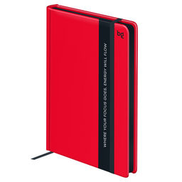 Ежедневник BG недатир. А6 136л. "Monochrome. Cherry" (DuA6_66888) красный, на резинке, soft-touch