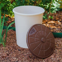 Бак хозяйственно - бытовой, 100 л, пластиковый, с крышкой, бежевый