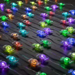 Умная гирлянда Нить 10 м с насадками Конфетки, IP20, прозрачная нить, 66 LED, свечение RGB, USB - Luazon lighting фото 3