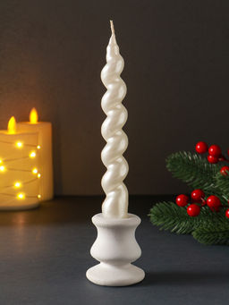 Цена за 2 шт. Свеча витая "LUXURY" 25*180 мм, лакированная, белая