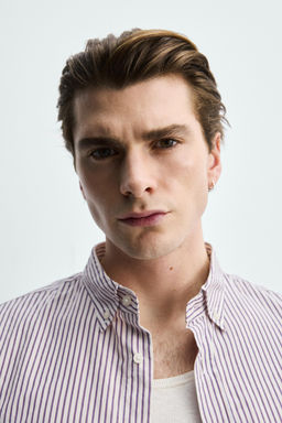 CAMISA REGULAR FIT RAYAS / Rosa / Blanco - Zara фото 5