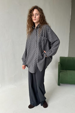 Рубашка женская HUG077/12/Серый, черный