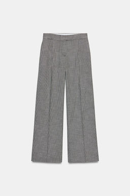 WIDE-LEG HOUNDSTOOTH TROUSERS - Zara фото 22