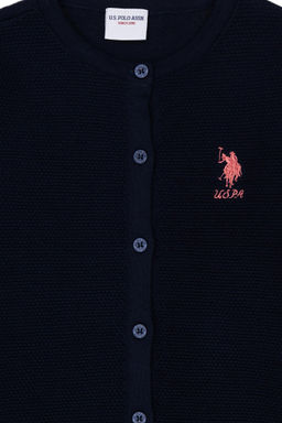 Темно-синий трикотажный кардиган для девочки - U.s. polo assn фото 9