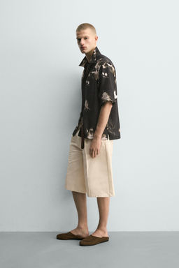 CAMISA FLUIDA ESTAMPADO FLORAL / Negro - Zara фото 4
