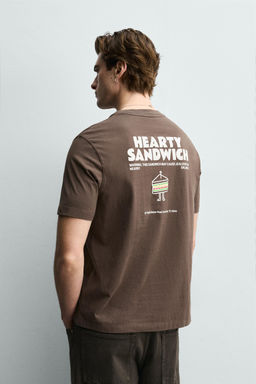 CAMISETA BORDADO S?NDWICH / Marr?n claro - Zara фото 11
