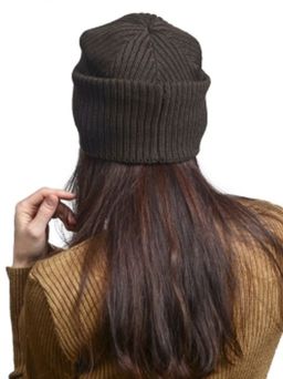 Шапка двухсторонняя унисекс, цвет коричневый С РИСУНКОМ