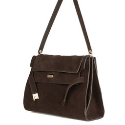 7071 коричневый, Женская замшевая сумка, Barcelo Biagi