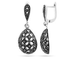 Серьги из серебра марказит, SL-AGA1621