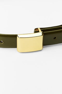 THIN LEATHER BELT WITH SQUARE BUCKLE - Zara фото 3