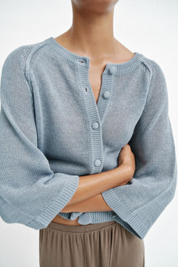 CHAQUETA R?STICA PUNTO / Gris azul - Zara фото 4