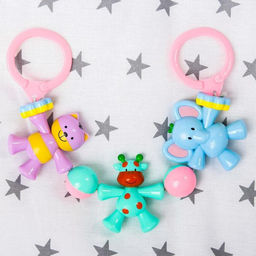 Растяжка на коляску/кроватку Зверята, 3 игрушки, цвет МИКС, Крошка Я  фото 4