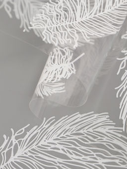 Плёнка для цветов «Перышки», прозрачная/белая, 0.6×9.3±5% м, 40 мкм, 200 г