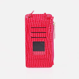 Сумка на магните, с длинным ремнём, однотонная, 10×2.5×20 см, розовая