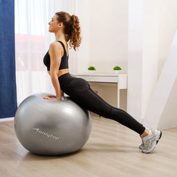 Фитбол ONLYTOP, d=85 см, 1400 г, антивзрыв, серый