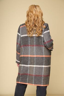 Пальто БелЭльСтиль 855 клетка коричневая фото 4