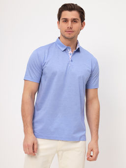 Джемпер мужской с воротником поло короткий рукав GREG G144-PM1246T-LT1629 (голубой)