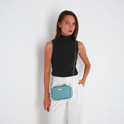 Сумка кросс-боди на молнии, цвет голубой - Simaland фото 4